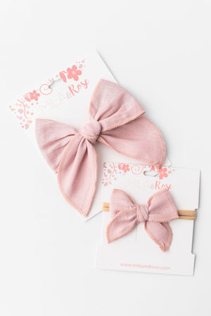 Classic Hair Bow - Vintage Pink-Mila & Rose ®