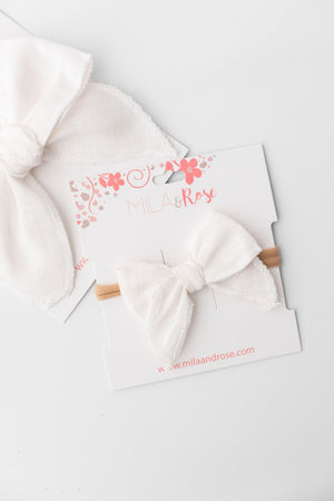 Classic Hair Bow - White-Mila & Rose ®