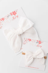 Classic Hair Bow - White-Mila & Rose ®
