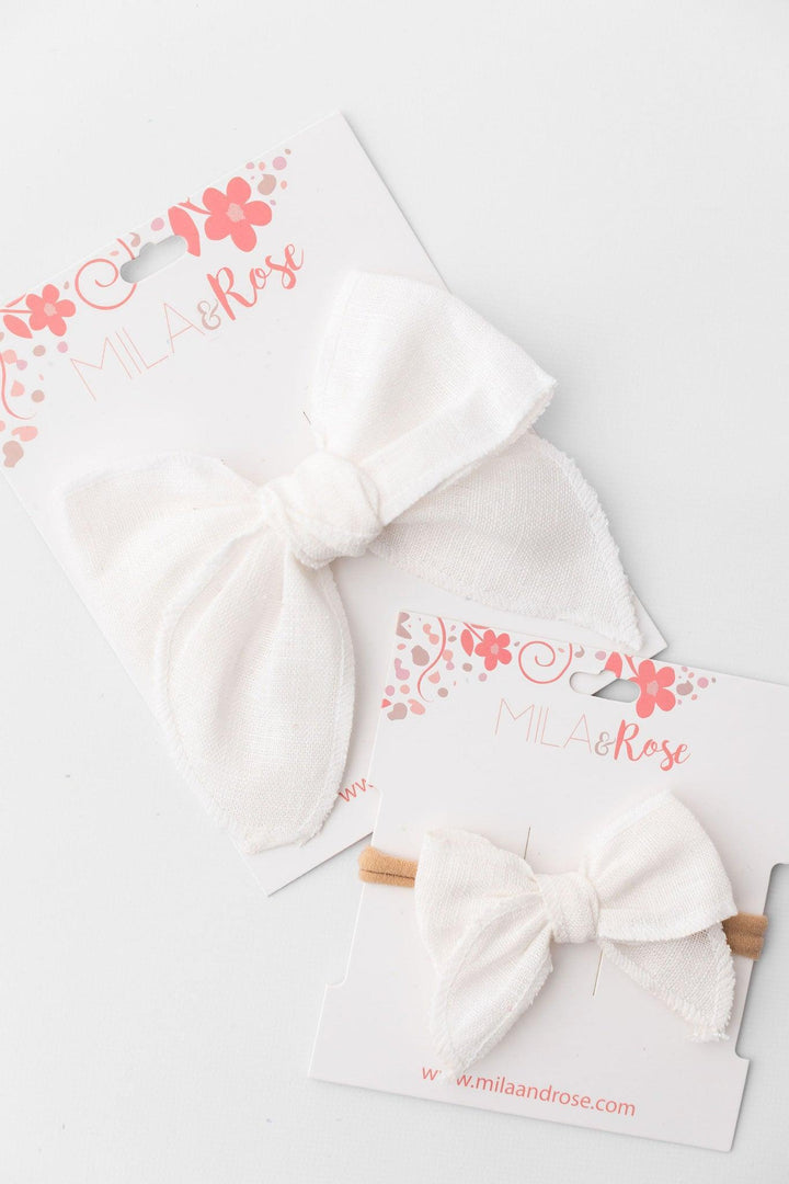 Classic Hair Bow - White-Mila & Rose ®