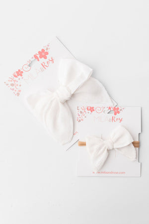 Classic Hair Bow - White-Mila & Rose ®