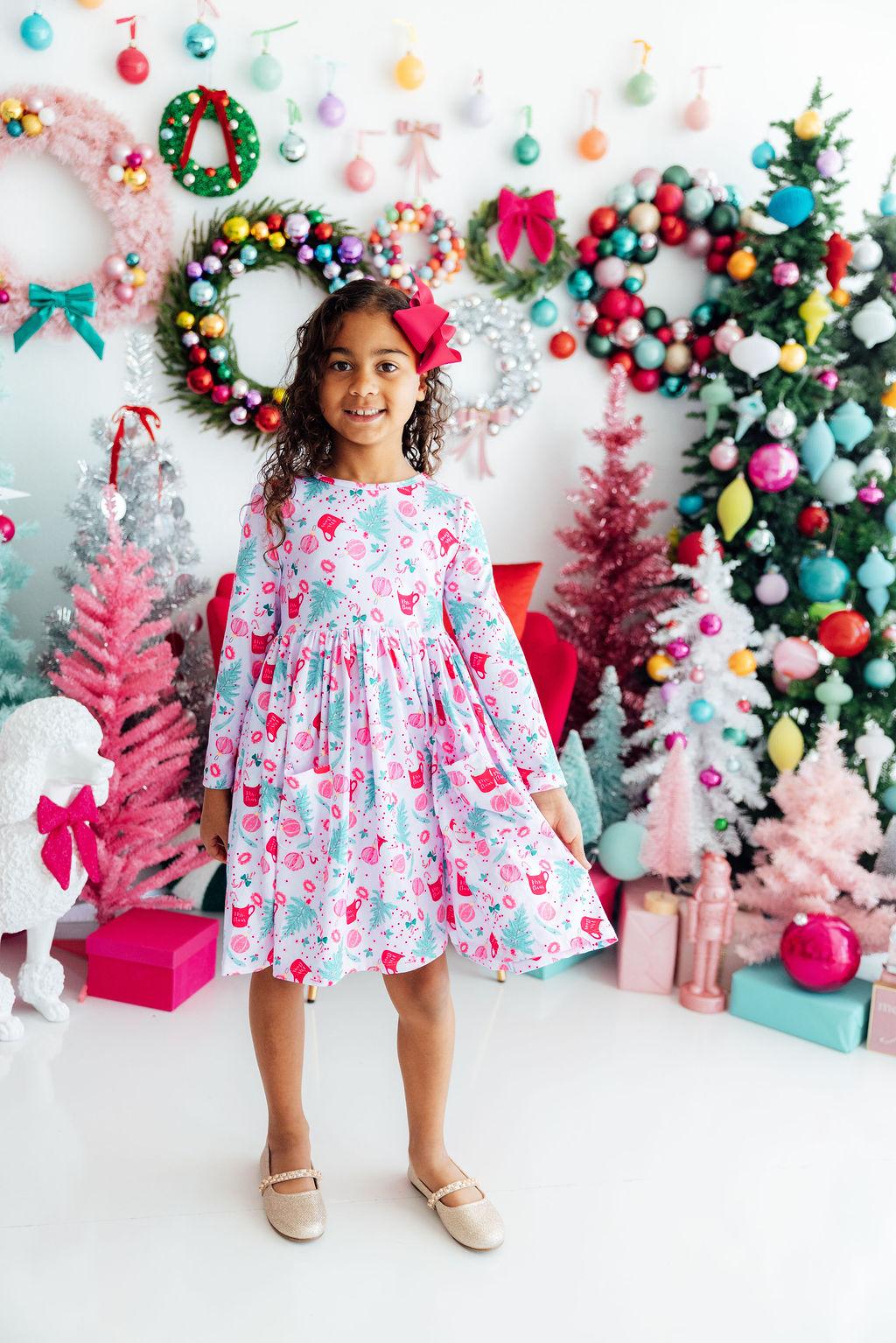 Cocoa Kisses L/S Pocket Twirl Dress-Mila & Rose ®