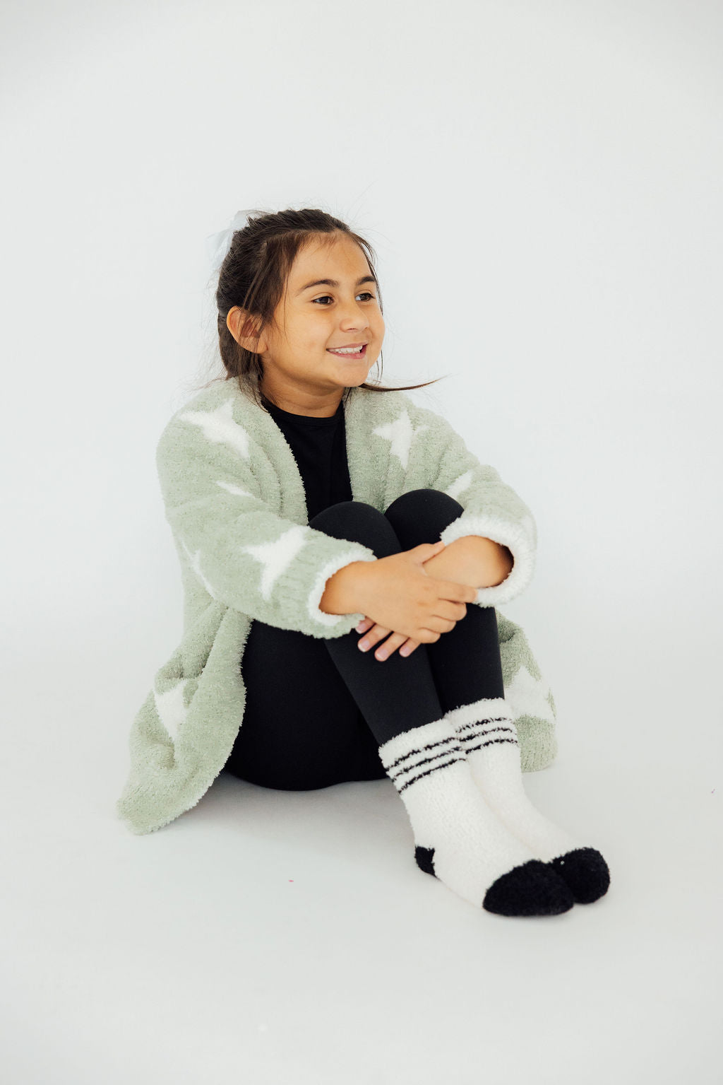 Coconut/Black Sporty Cozy Socks-Mila & Rose ®