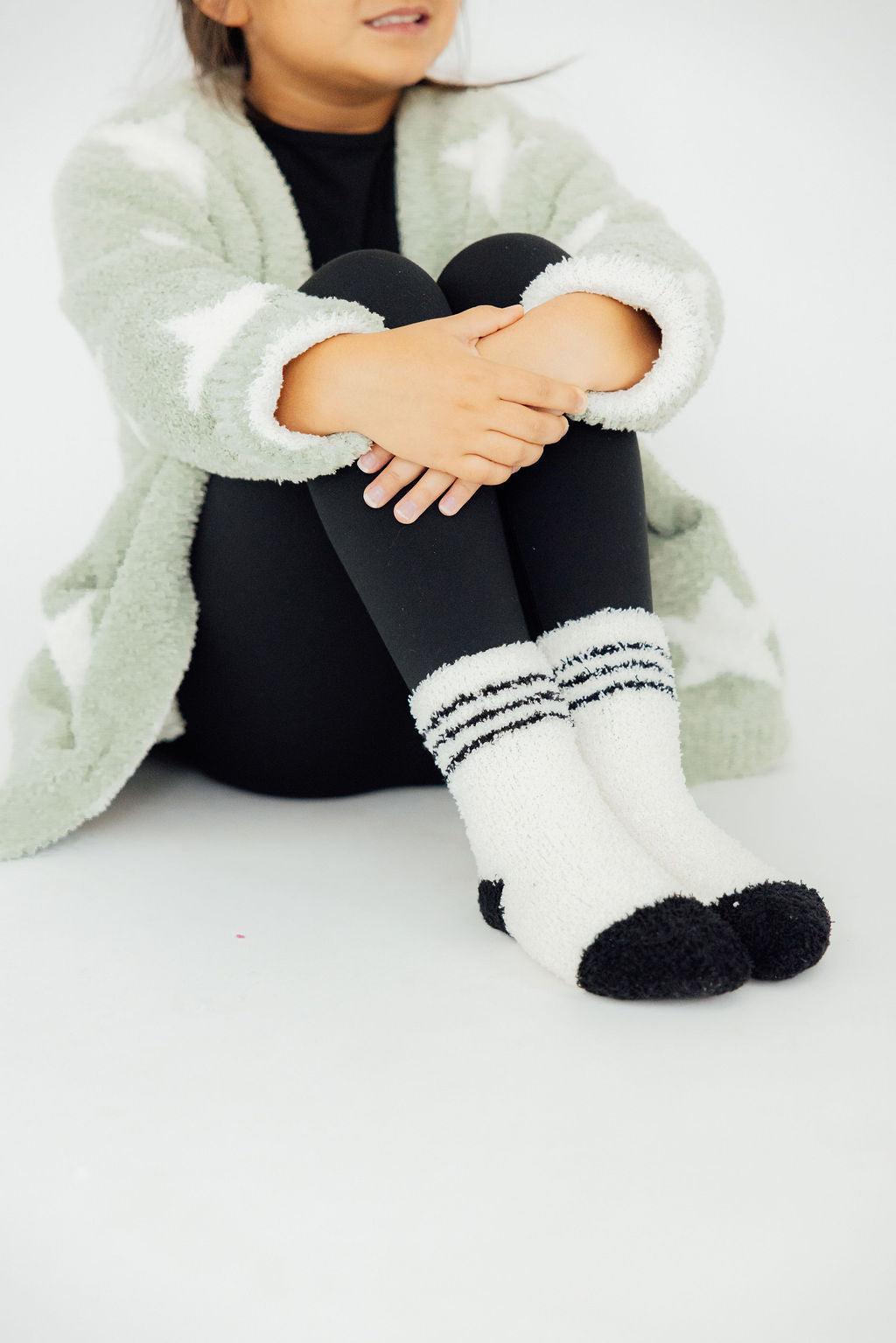 Coconut/Black Sporty Cozy Socks-Mila & Rose ®