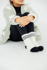 Coconut/Black Sporty Cozy Socks-Mila & Rose ®