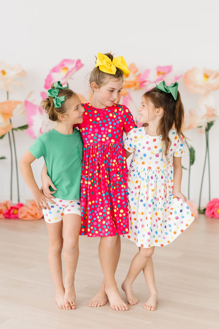 Colorful Dots S/S Pocket Twirl Dress-Mila & Rose ®
