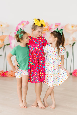 Colorful Dots S/S Pocket Twirl Dress-Mila & Rose ®