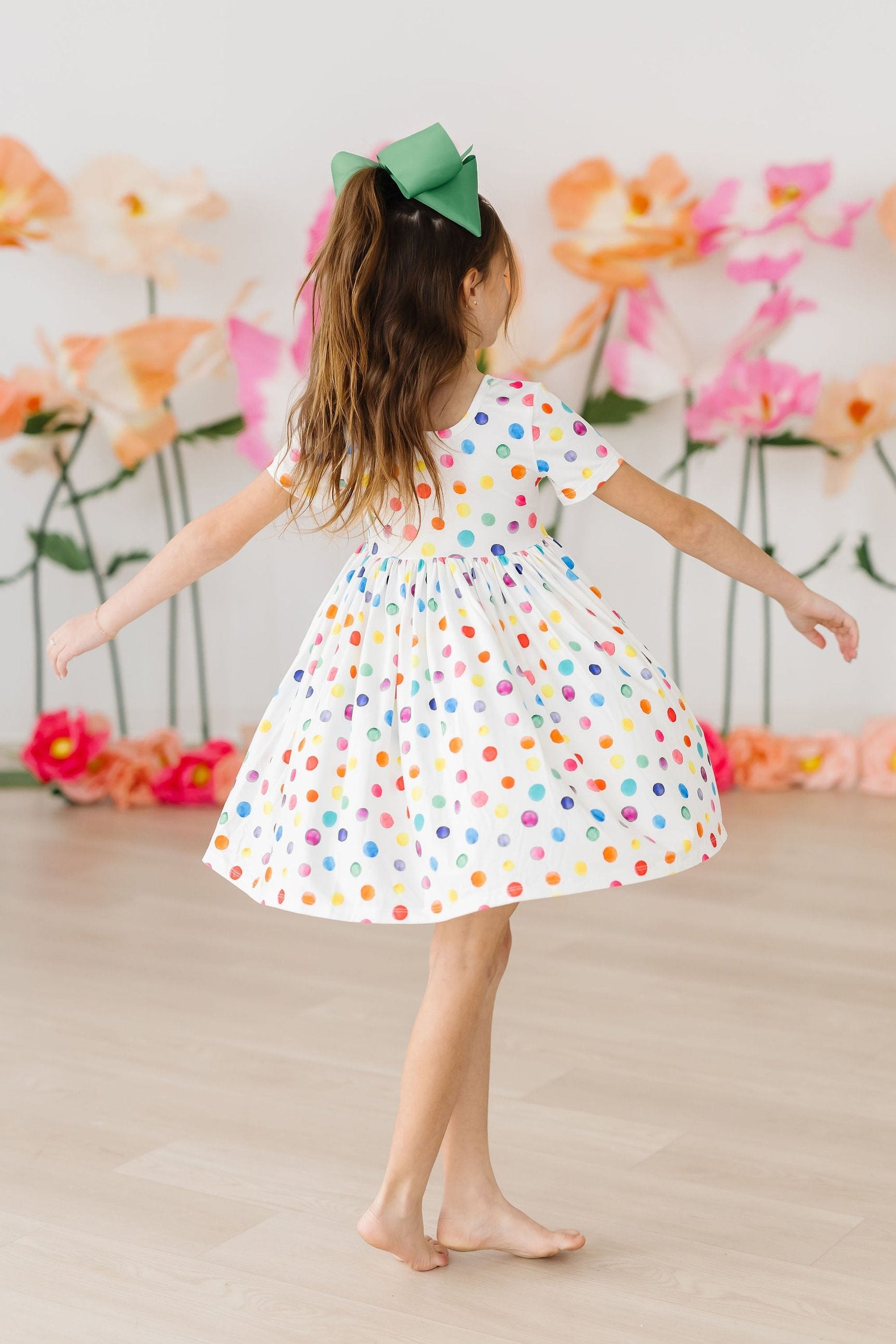 Colorful Dots S/S Pocket Twirl Dress-Mila & Rose ®