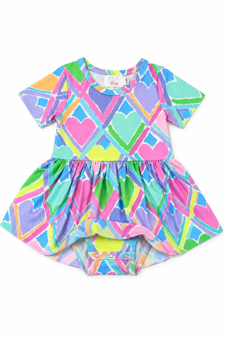 Heart to Heart S/S Twirl Bodysuit-Mila & Rose ®