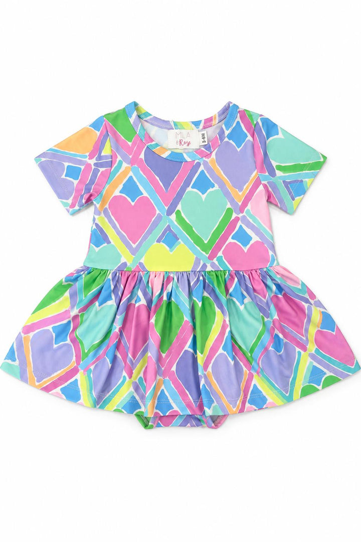 Heart to Heart S/S Twirl Bodysuit-Mila & Rose ®