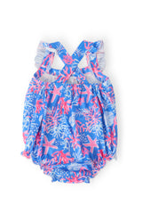Coral Cove Ruffle Cross Back Romper-Mila & Rose ®