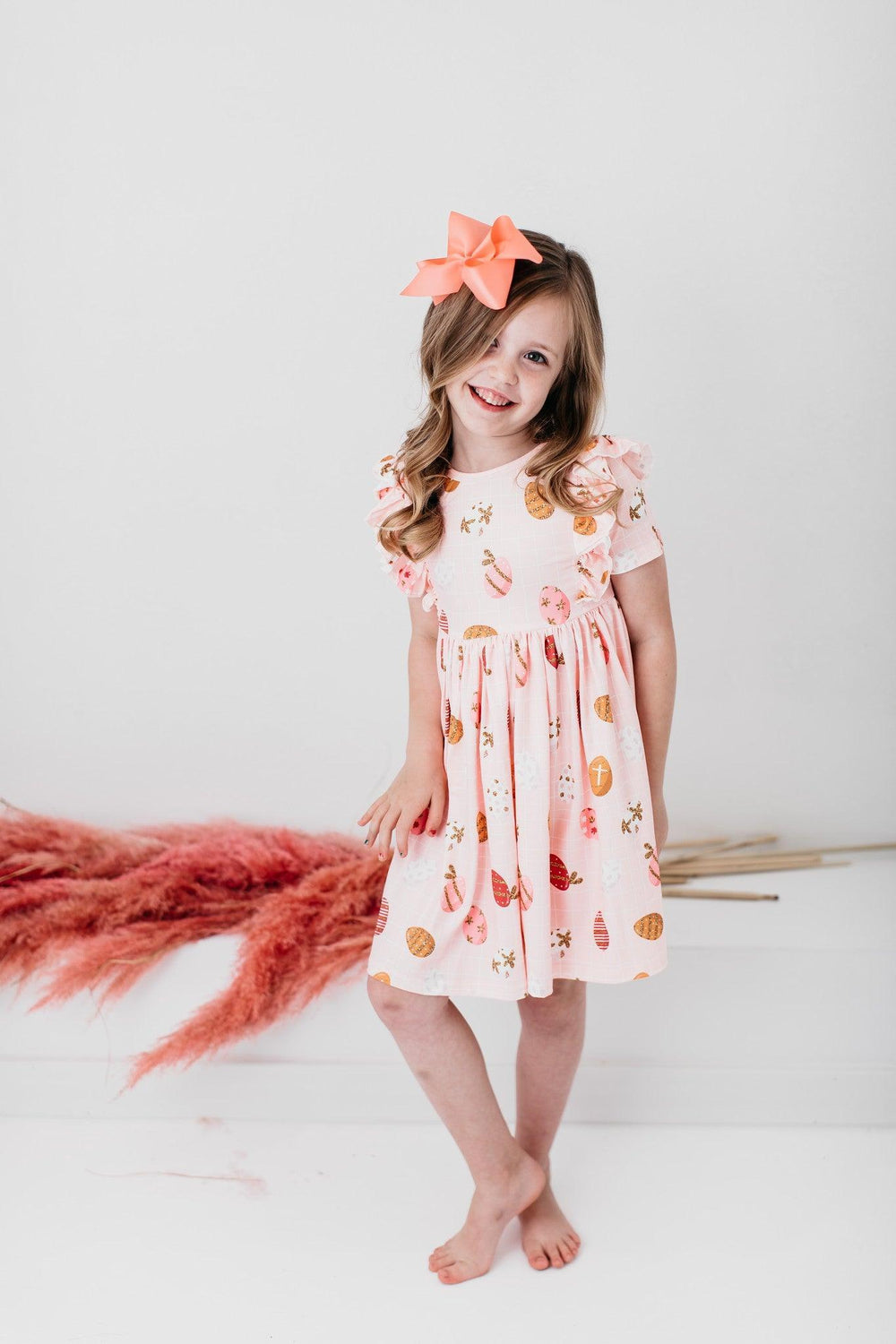 Coral Grosgrain Hair Bow-Mila & Rose ®