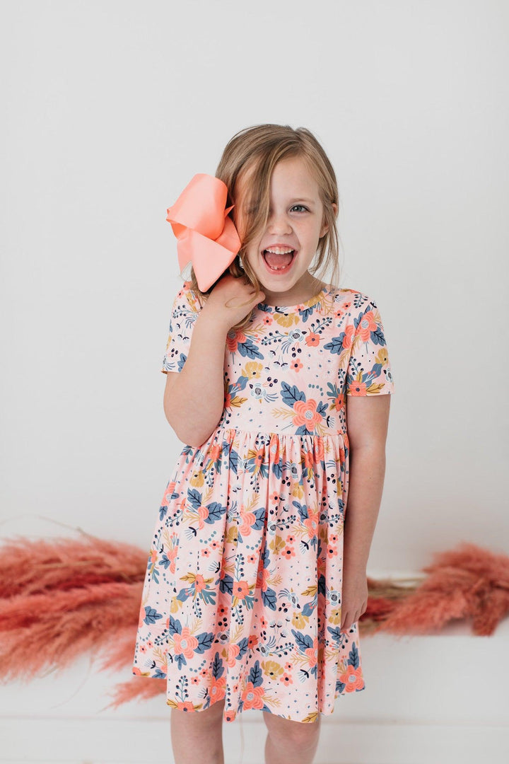 Coral Grosgrain Hair Bow-Mila & Rose ®