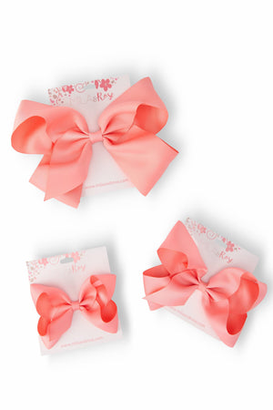 Coral Grosgrain Hair Bow-Mila & Rose ®