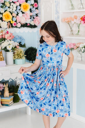 Country Blooms S/S Pocket Twirl Dress-Mila & Rose ®