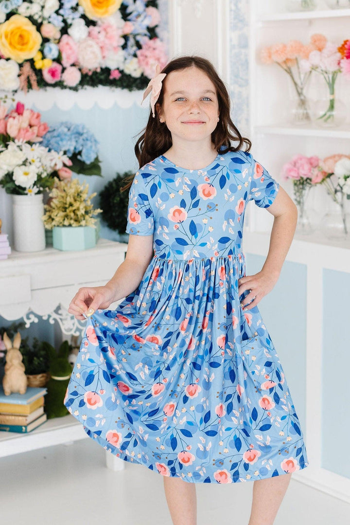 Country Blooms S/S Pocket Twirl Dress-Mila & Rose ®