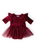 Cranberry Velvet Tutu Bodysuit-Mila & Rose ®