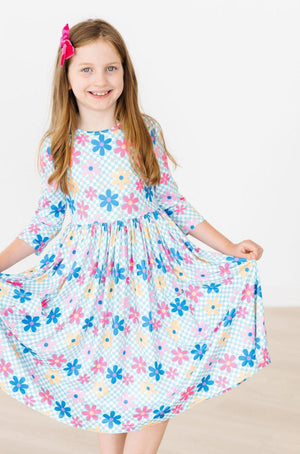 SALE Crazy Daisy 3/4 Sleeve Pocket Twirl Dress-Mila & Rose ®