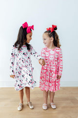 Cutie Cat L/S Pocket Twirl Dress-Mila & Rose ®