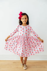 Daisy Chain 3/4 Sleeve Pocket Twirl Dress-Mila & Rose ®