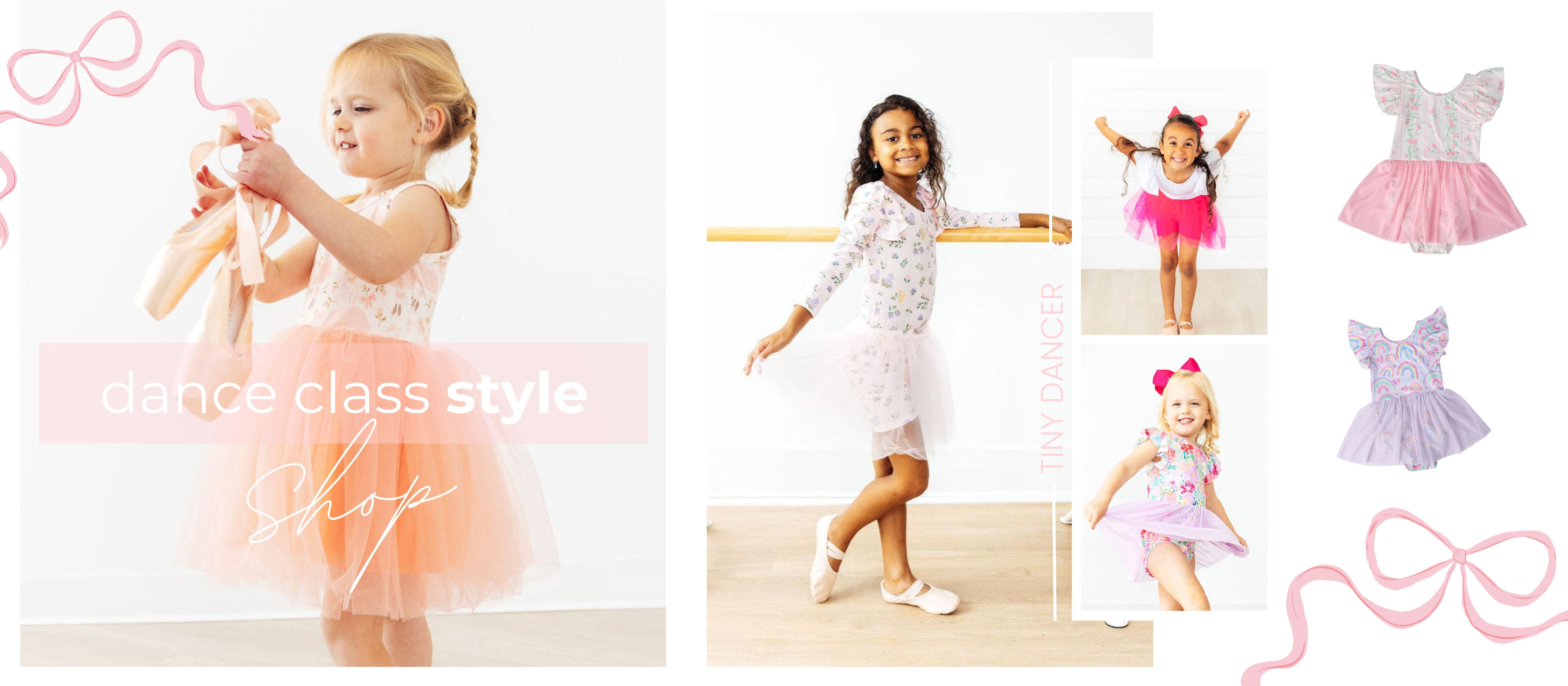 little girls dance class leotards and tutus