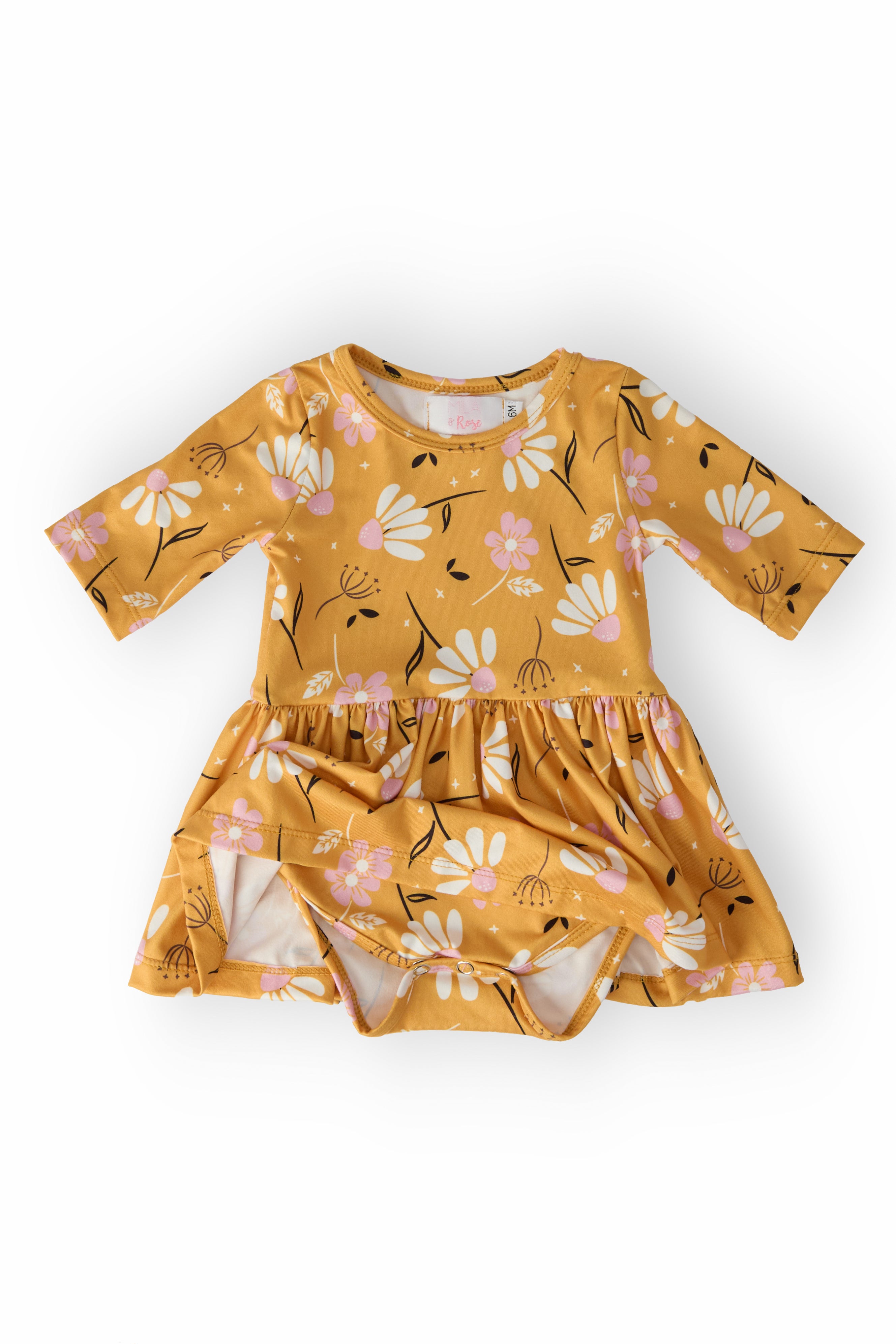 Dandelions in Fall 3/4 Sleeve Twirl Bodysuit-Mila & Rose ®