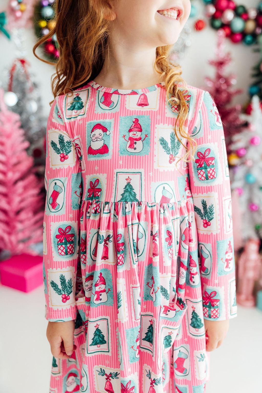 mila and rose christmas dress Dear Santa L/S Pocket Twirl 9/10 Shenae Grimes' Wedding Dress: model: 22137 comfortable and easy to Color:CREAM GREEN