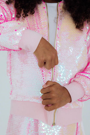 Diva Pink Flip Sequin Jacket-Mila & Rose ®