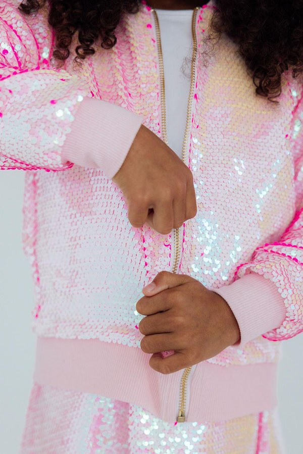 Diva Pink Flip Sequin Jacket | Mila & Rose