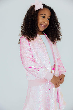Diva Pink Flip Sequin Jacket-Mila & Rose ®