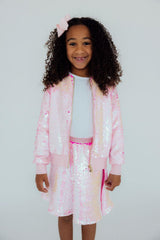 (L) Diva Pink Flip Sequin Jacket-Mila & Rose ®