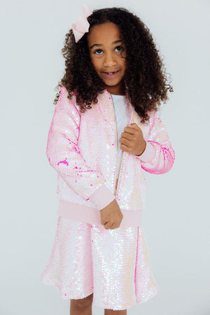Diva Pink Flip Sequin Jacket-Mila & Rose ®