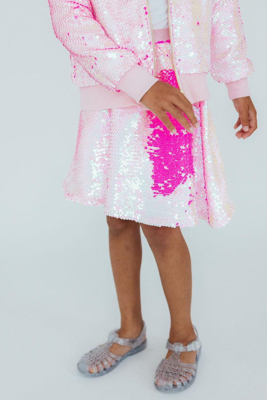 Diva Pink Flip Sequin Twirl Skort-Mila & Rose ®