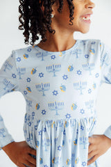 Dreidel Darling L/S Pocket Twirl Dress-Mila & Rose ®