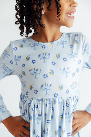 Dreidel Darling L/S Pocket Twirl Dress-Mila & Rose ®