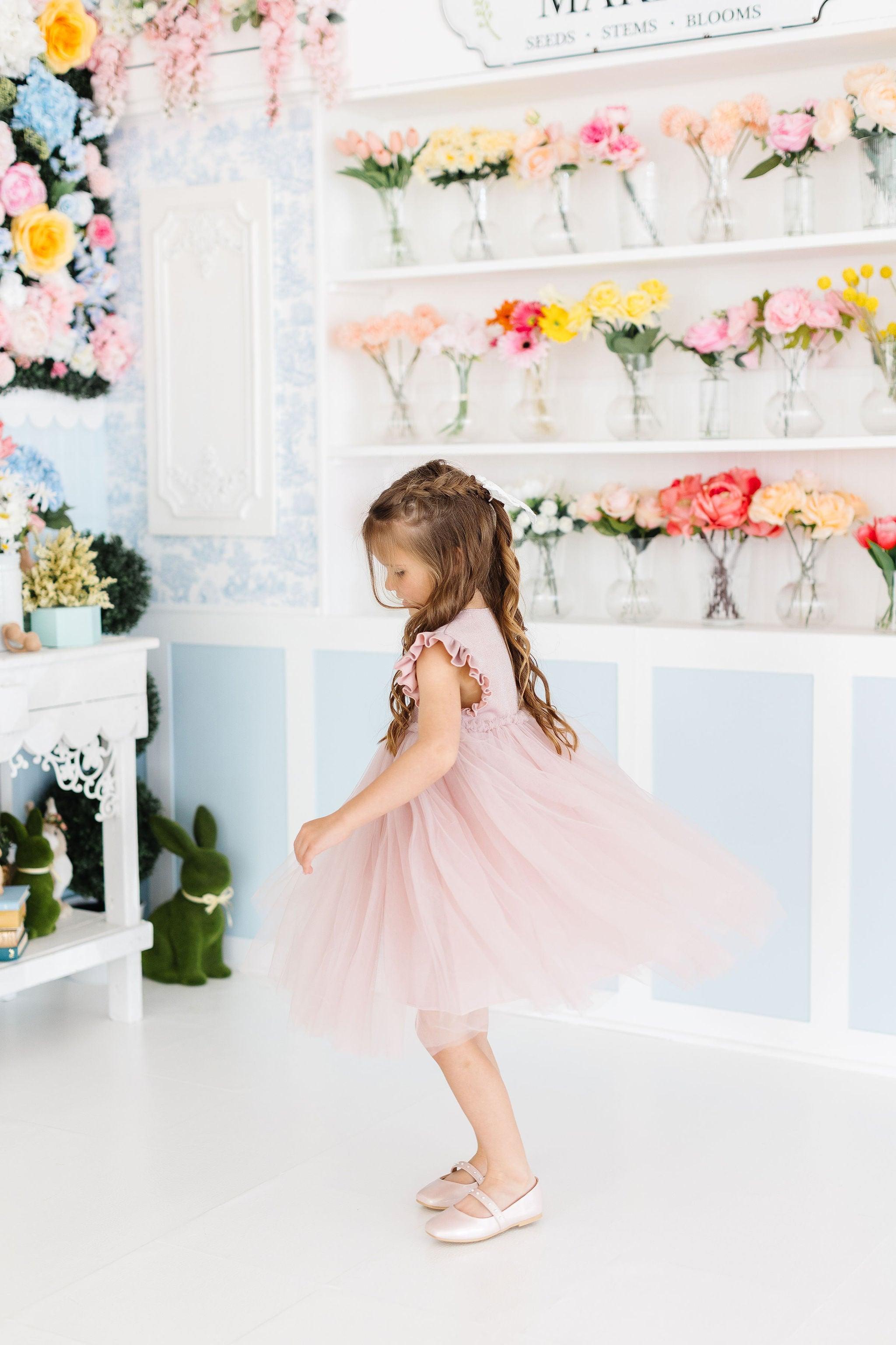 Dusty Pink Shimmer Tutu Dress-Mila & Rose ®