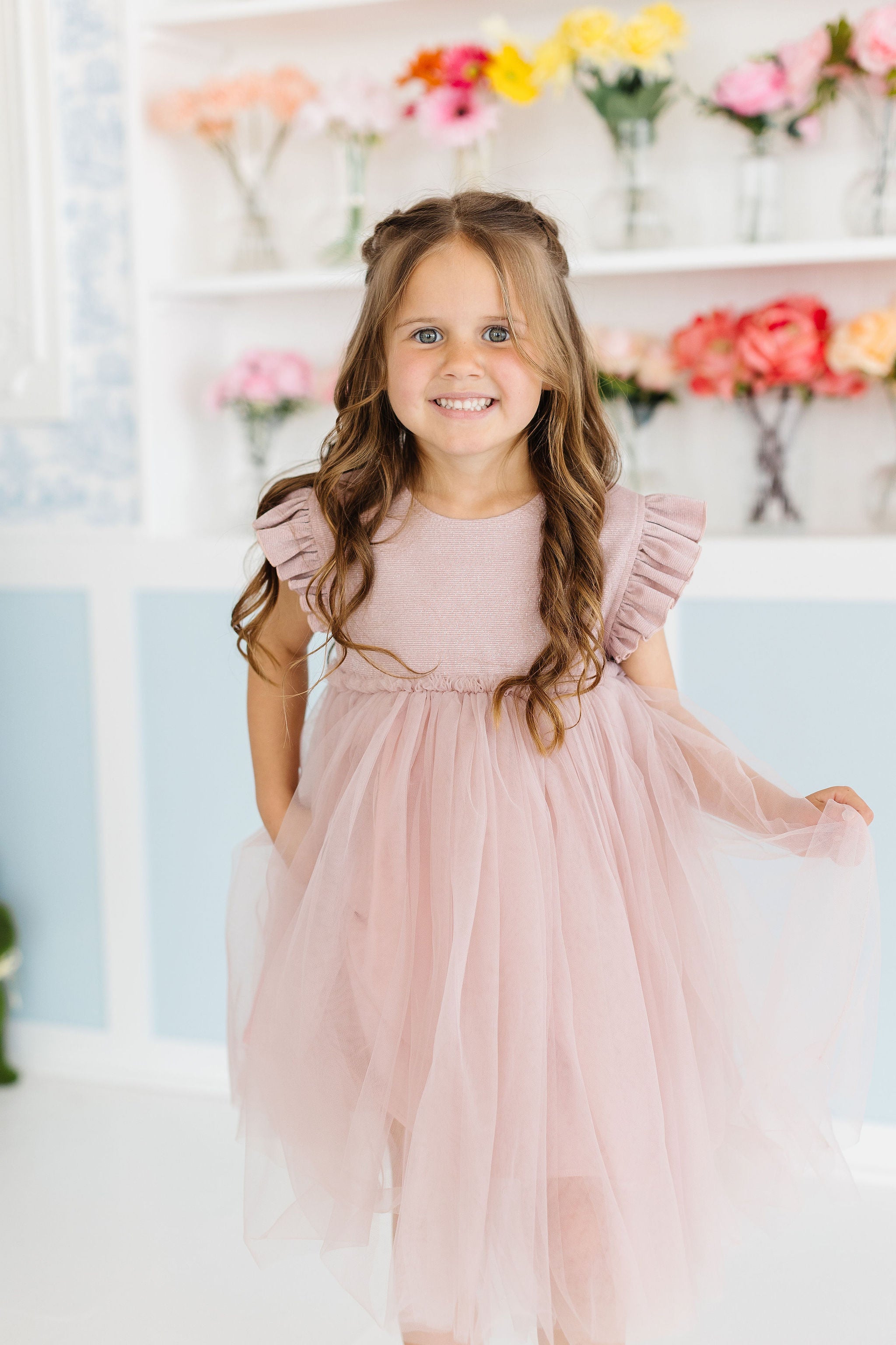 Dusty Pink Shimmer Tutu Dress-Mila & Rose ®