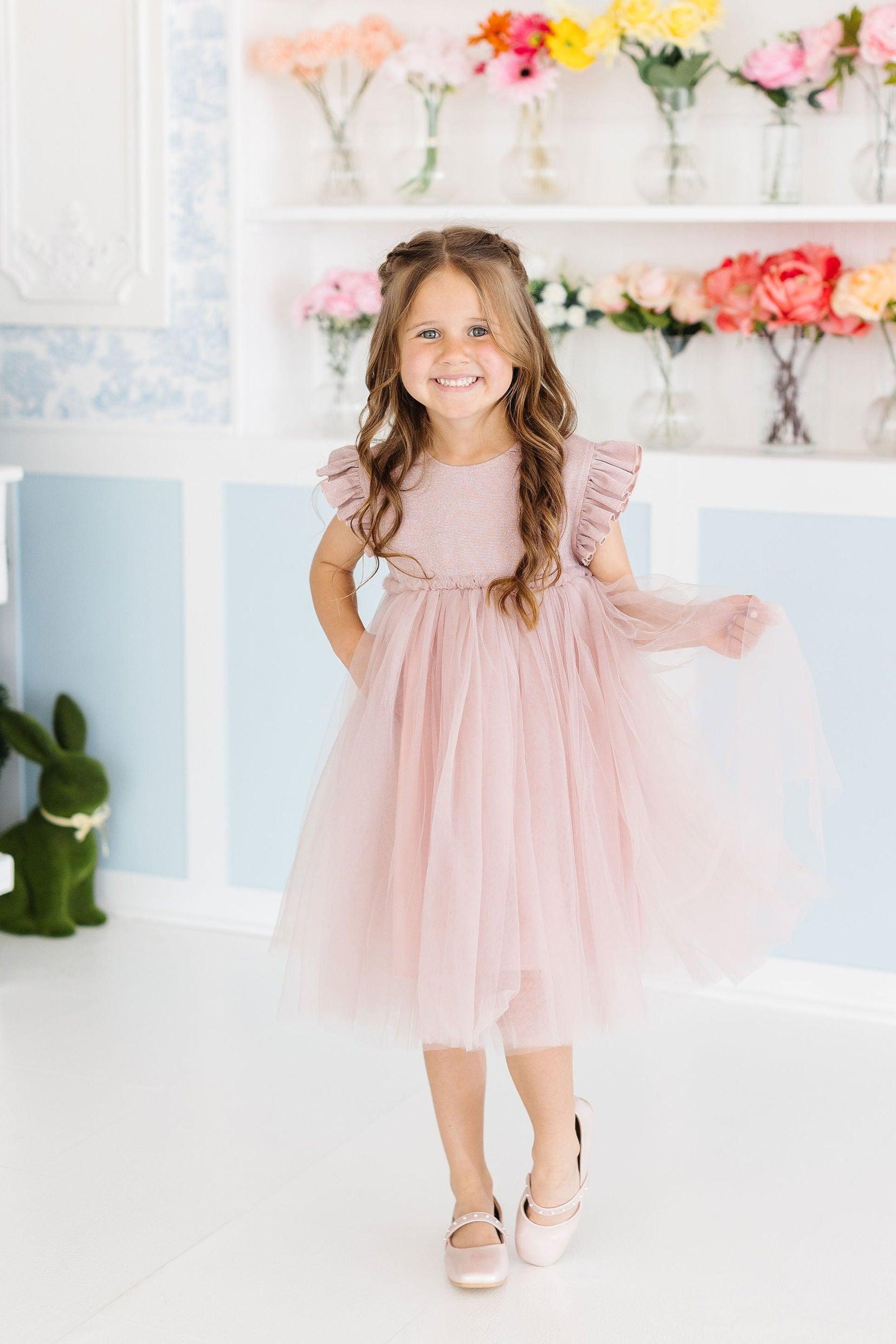 Dusty Pink Shimmer Tutu Dress-Mila & Rose ®
