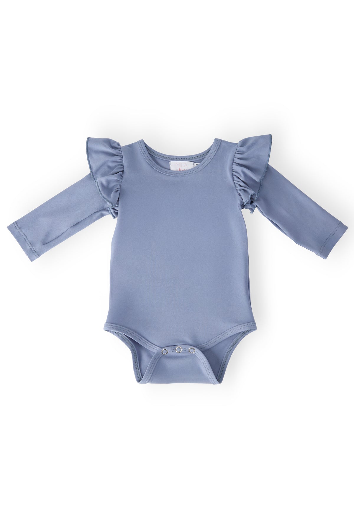 Dusty Blue L/S Flutter Bodysuit-Mila & Rose ®