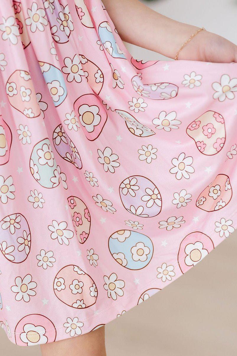 Girls' Easter Egg Hunt Flutter Sleeve Twirl Dress Size: 4T Toddler by Mila & Rose Girls' Easter Egg Hunt Flutter Sleeve Twirl Dress Size: 4T Toddler by Mila & Rose