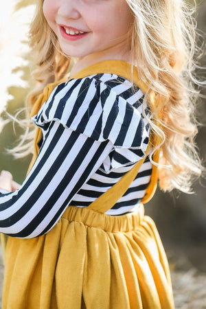 Mustard Faux Suede Pinafore-Mila & Rose ®