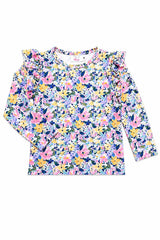 Fall Floral L/S Ruffle Tee-Mila & Rose ®
