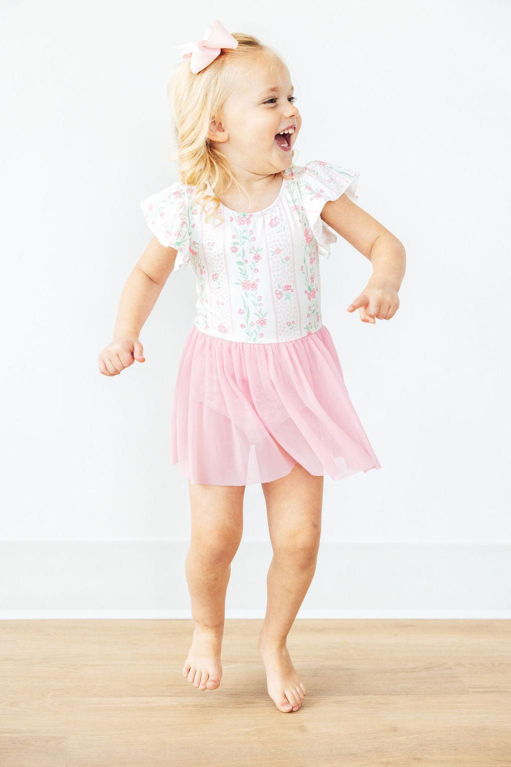 Fancy Florals S/S Twirl Leotard-Mila & Rose ®