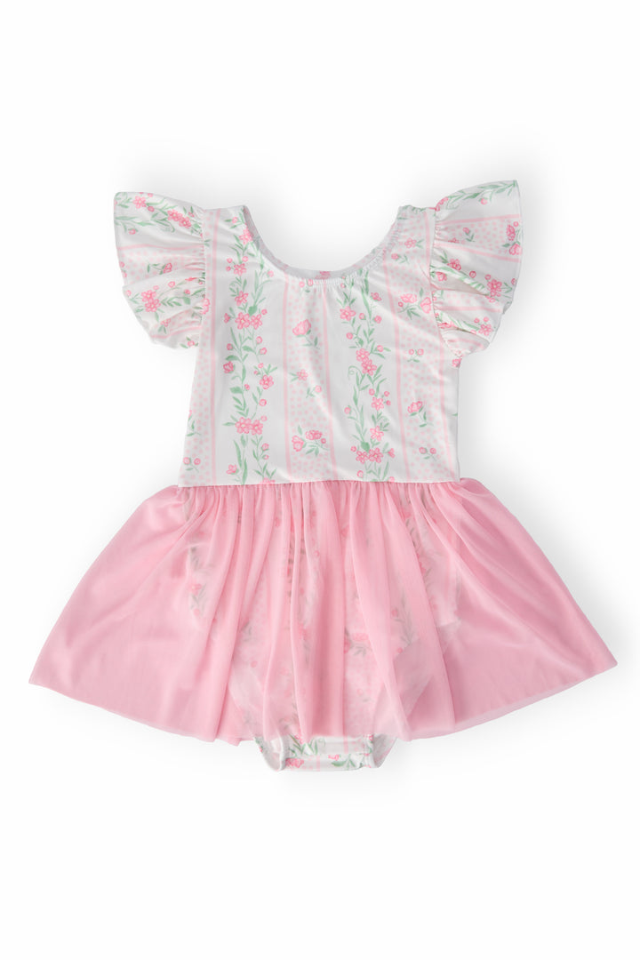 Fancy Florals S/S Twirl Leotard-Mila & Rose ®