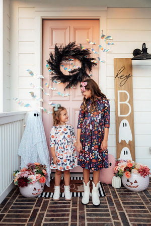 Fangtastic 3/4 Sleeve Pocket Twirl Dress-Mila & Rose ®