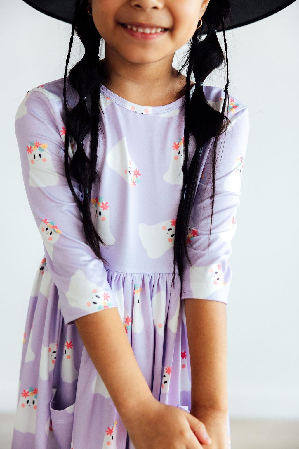 (V) Feeling Fa-boo-lous L/S Sleeve Pocket Twirl Dress-Mila & Rose ®