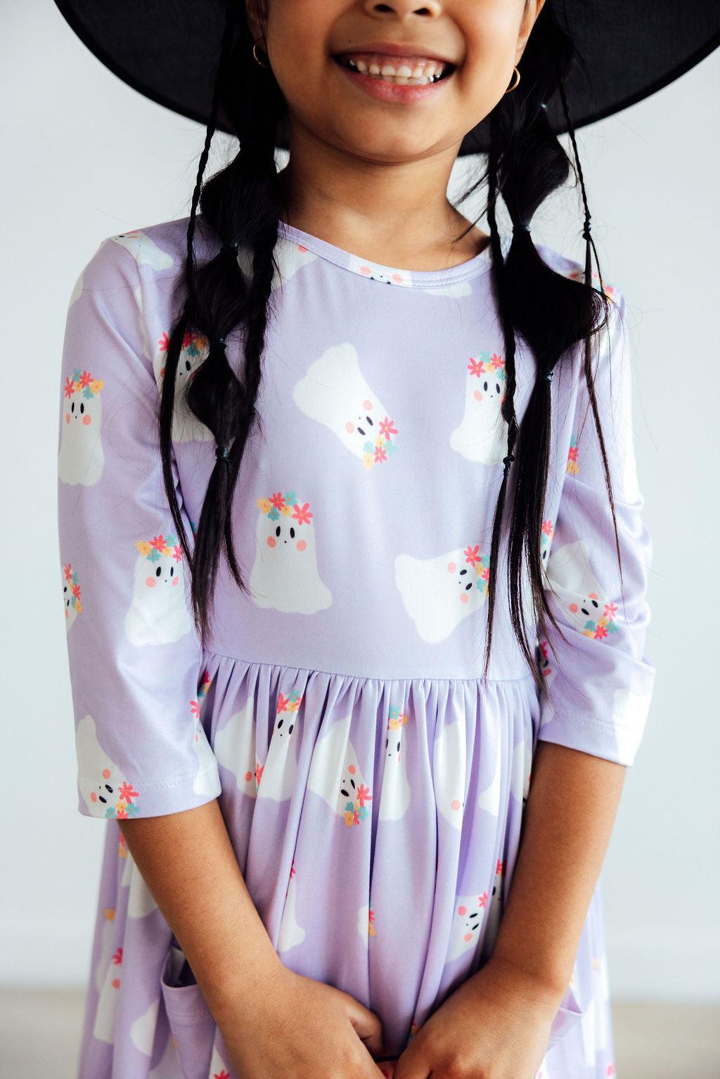 (V) Feeling Fa-boo-lous L/S Sleeve Pocket Twirl Dress-Mila & Rose ®