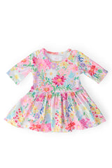 Field of Flowers 3/4 Twirl Bodysuit-Mila & Rose ®
