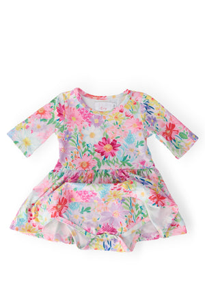 Field of Flowers 3/4 Twirl Bodysuit-Mila & Rose ®