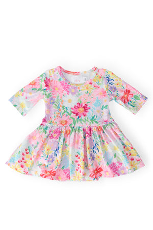 Field of Flowers 3/4 Twirl Bodysuit-Mila & Rose ®